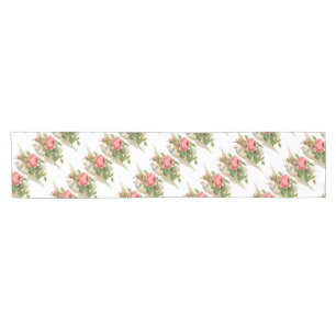 FLYING DOVE WITH PINK ROSE VALENTINE'S DAY SHORT TABLE RUNNER