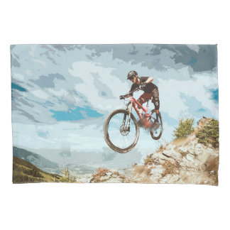 Flying Downhill on a Mountain Bike Pillowcase