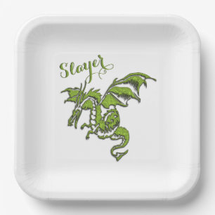 Flying Dragon Design Paper Plate