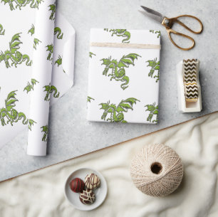 Flying Dragon Design Wrapping Paper