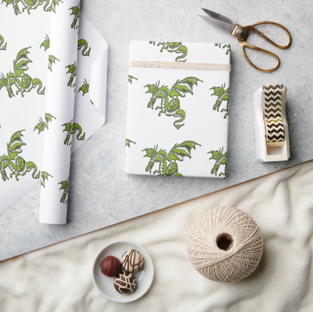 Flying Dragon Design Wrapping Paper (Crafts)