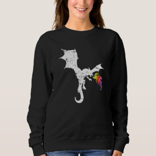 Flying Dragon Fantasy Asian Animal Fire Dragon Sweatshirt