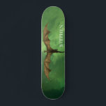 Flying Dragon Green Nebula Galaxy Monogram Skateboard<br><div class="desc">This design may be personalised by choosing the customise option to add text or make other changes. If this product has the option to transfer the design to another item, please make sure to adjust the design to fit if needed. Contact me at colorflowcreations@gmail.com if you wish to have this...</div>