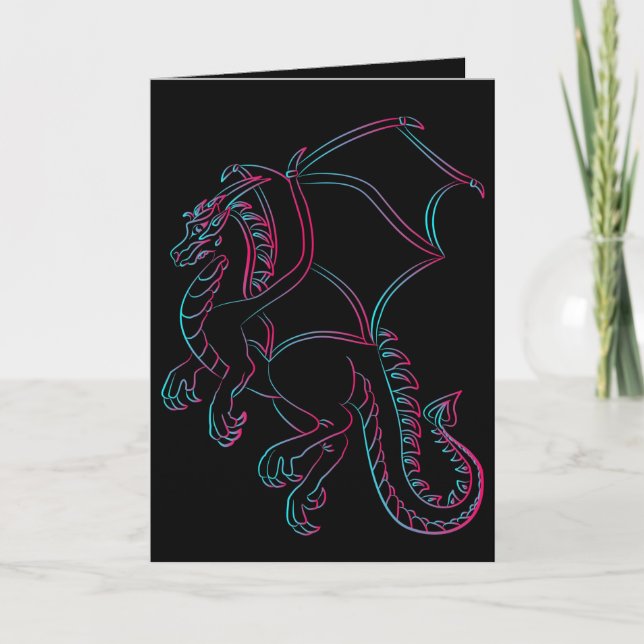 flying dragon greeting card (Front)