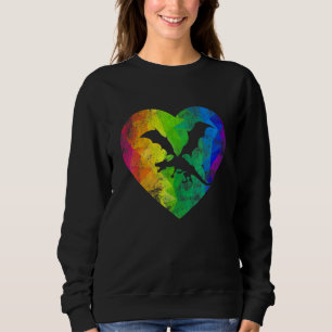 Flying Dragon Heart Mythical Dragons Vintage Colou Sweatshirt