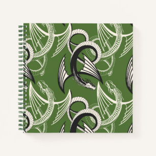 Flying Dragon on the green background. Notebook