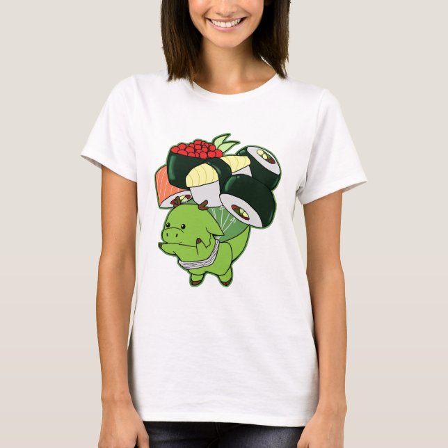 Flying dragon with sushi balloons T-Shirt (Front)