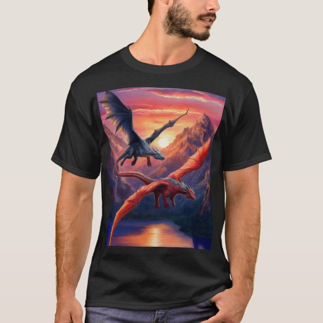 Flying dragons. T-Shirt (Front)