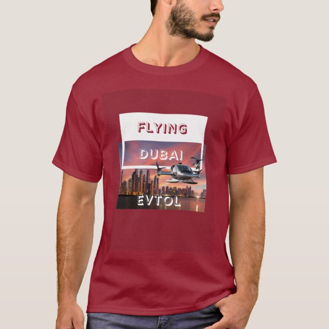 Flying Dubai EVTOL for Air Taxi AAM UAM T-Shirt (Front)