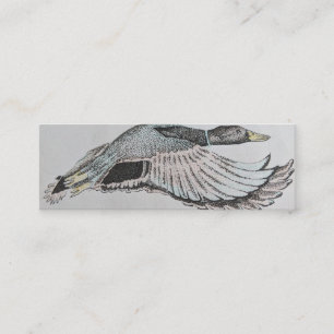 Flying duck business card, Mallard duck cards