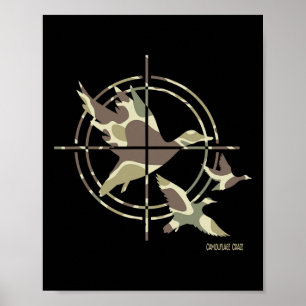 Flying Duck Hunting Camouflage Camo Ducks Hunting Poster