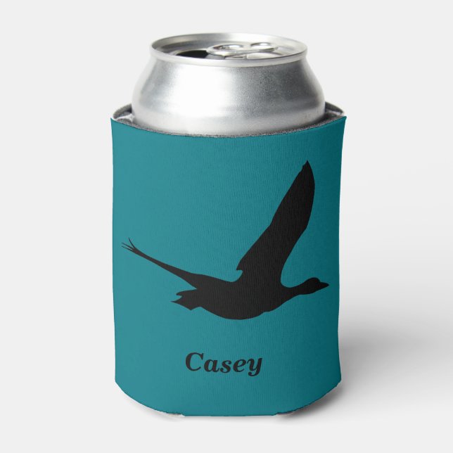 Flying Duck Hunting Themed Personalised Can Holder Cooler (Can Front)