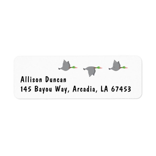 Flying Ducks Return Address Label (Front)
