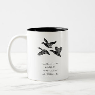 Flying ducks Two-Tone coffee mug