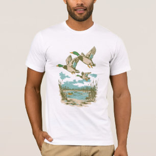 Flying Ducks Wetland Wildlife Nature Hunting Outdo T-Shirt