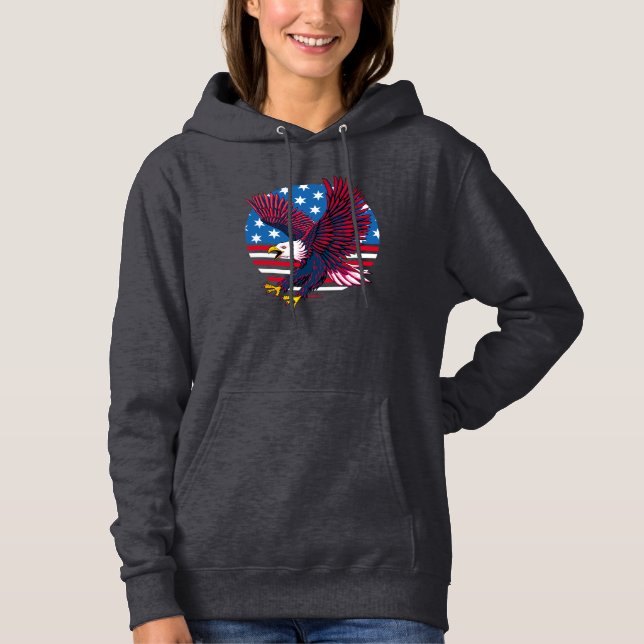 Flying Eagle and American Flag Hoodie (Front)
