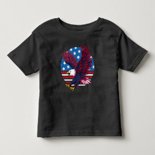 Flying Eagle and American Flag Toddler T-Shirt