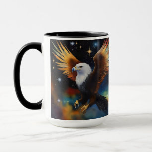 Flying Eagle Colourful Cosmic Art, Mug