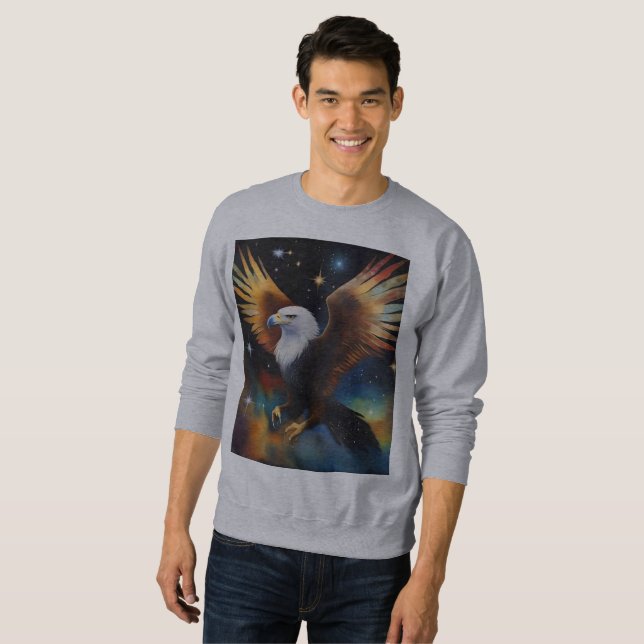 Flying Eagle Colourful Cosmic Art, Sweatshirt (Front Full)
