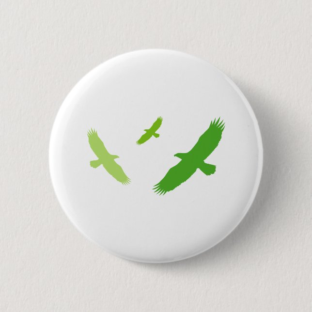 Flying Eagle (Green) 6 Cm Round Badge (Front)