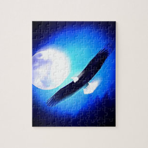Flying Eagle & Moon Jigsaw Puzzle