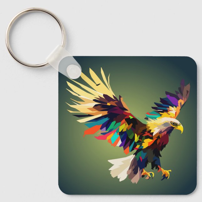 Flying eagle pop art key ring (Front)