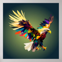 Flying eagle pop art