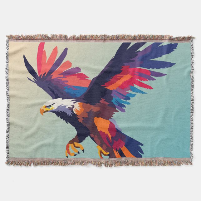 Flying eagle throw blanket (Front)