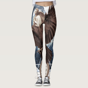 Flying Eagle with several other elements collage Leggings