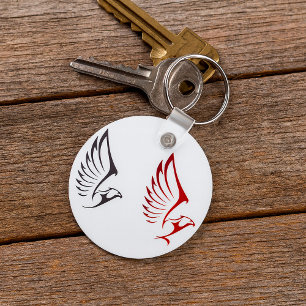 Flying Eagles Bold Bird Illustration Key Ring