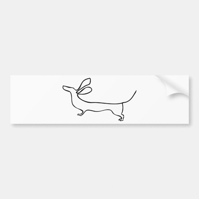 Flying ears Dachshund one line illustration Bumper Sticker (Front)