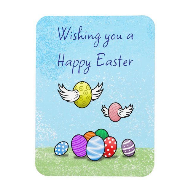 Flying Easter Eggs Magnet (Vertical)