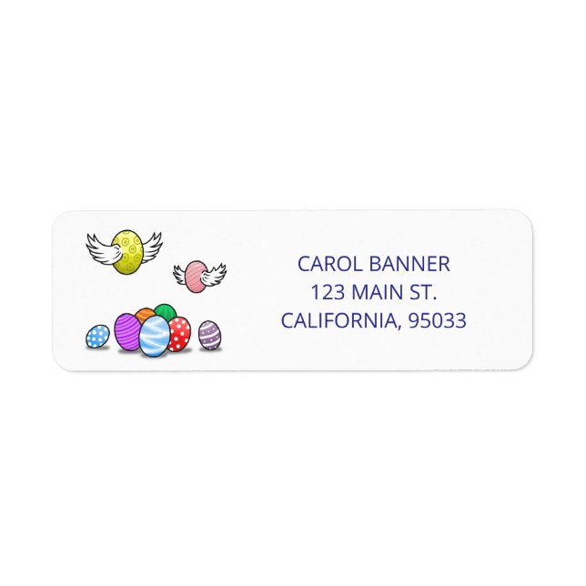 Flying Easter Eggs Return Address Label (Front)