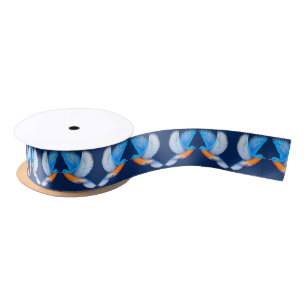 Flying Eastern Bluebird Ribbon Satin Ribbon