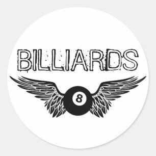 flying eightball billiards classic round sticker