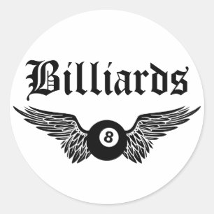 flying eightball billiards classic round sticker