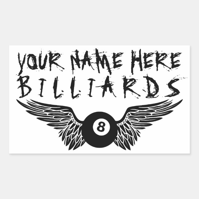 flying eightball billiards rectangular sticker (Front)