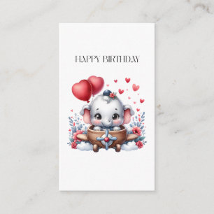 Flying Elephant Birthday Enclosure Card
