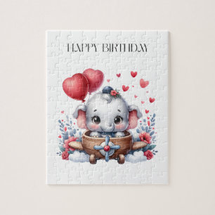 Flying Elephant Birthday Jigsaw Puzzle