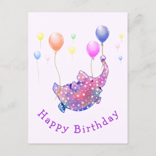 Flying Elephant Funny Birthday Card