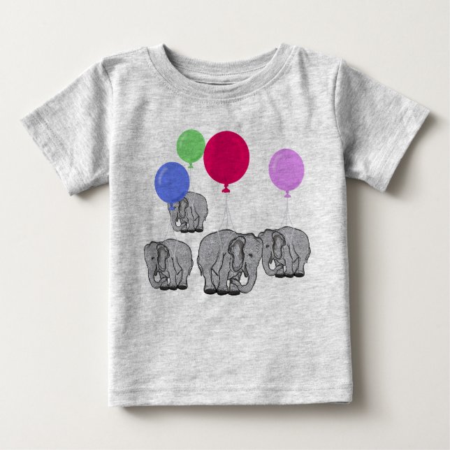 Flying elephants baby T-Shirt (Front)