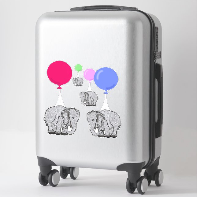 Flying elephants with helium balloons (Suitcase)