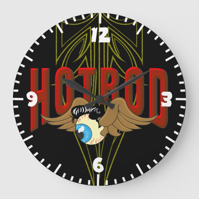 Flying Eyeball Hot Rod Large Clock (Front)