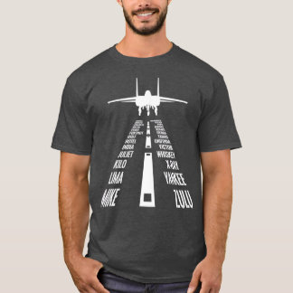 Flying F15 Eagle Pilot Landing Phonetic Alphabet R T-Shirt