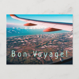 Flying far, far away & Bon Voyage Postcard