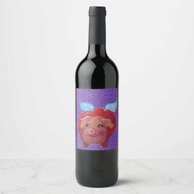 Flying fat pig wine label (Front)
