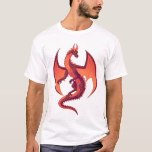 Flying Fire Red Dragon T Shirt