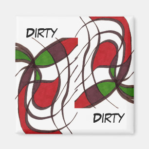 "Flying Fish" Abstract Dishwasher Status Magnet