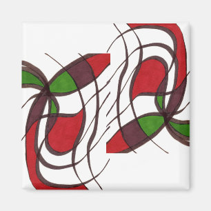 "Flying Fish" Abstract Magnet