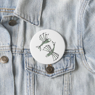 Flying Fish Hand Drawn Ocean Creature 7.5 Cm Round Badge